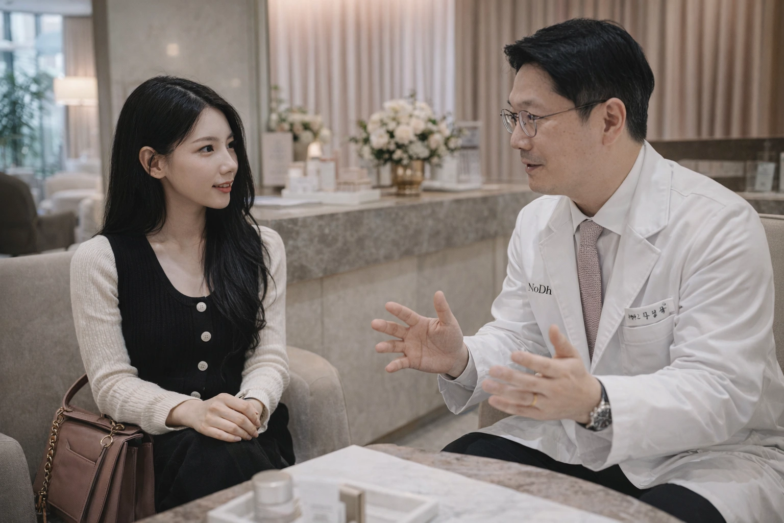 Professional aesthetic consultant consultation