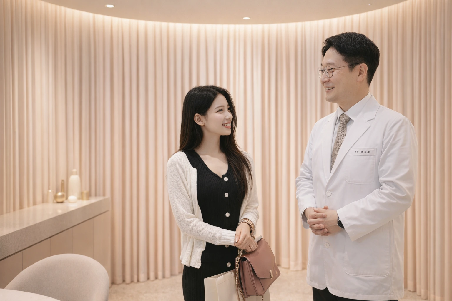 Professional skincare consultant discussing treatment plan with a patient