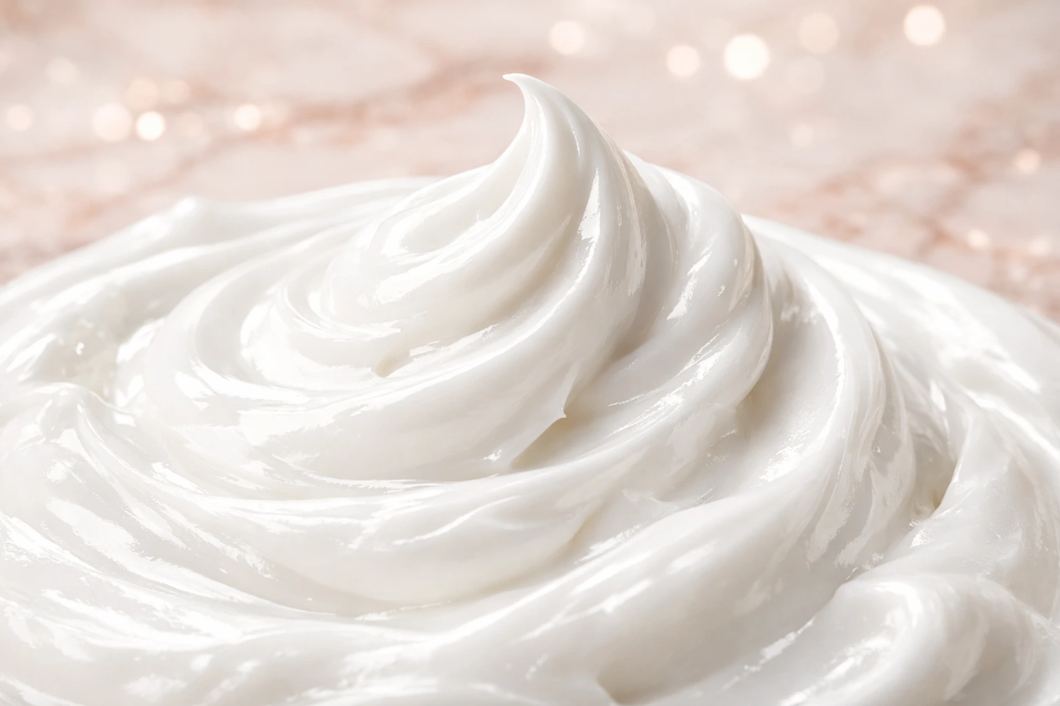 Rich skincare cream texture demonstrating the sandwich method