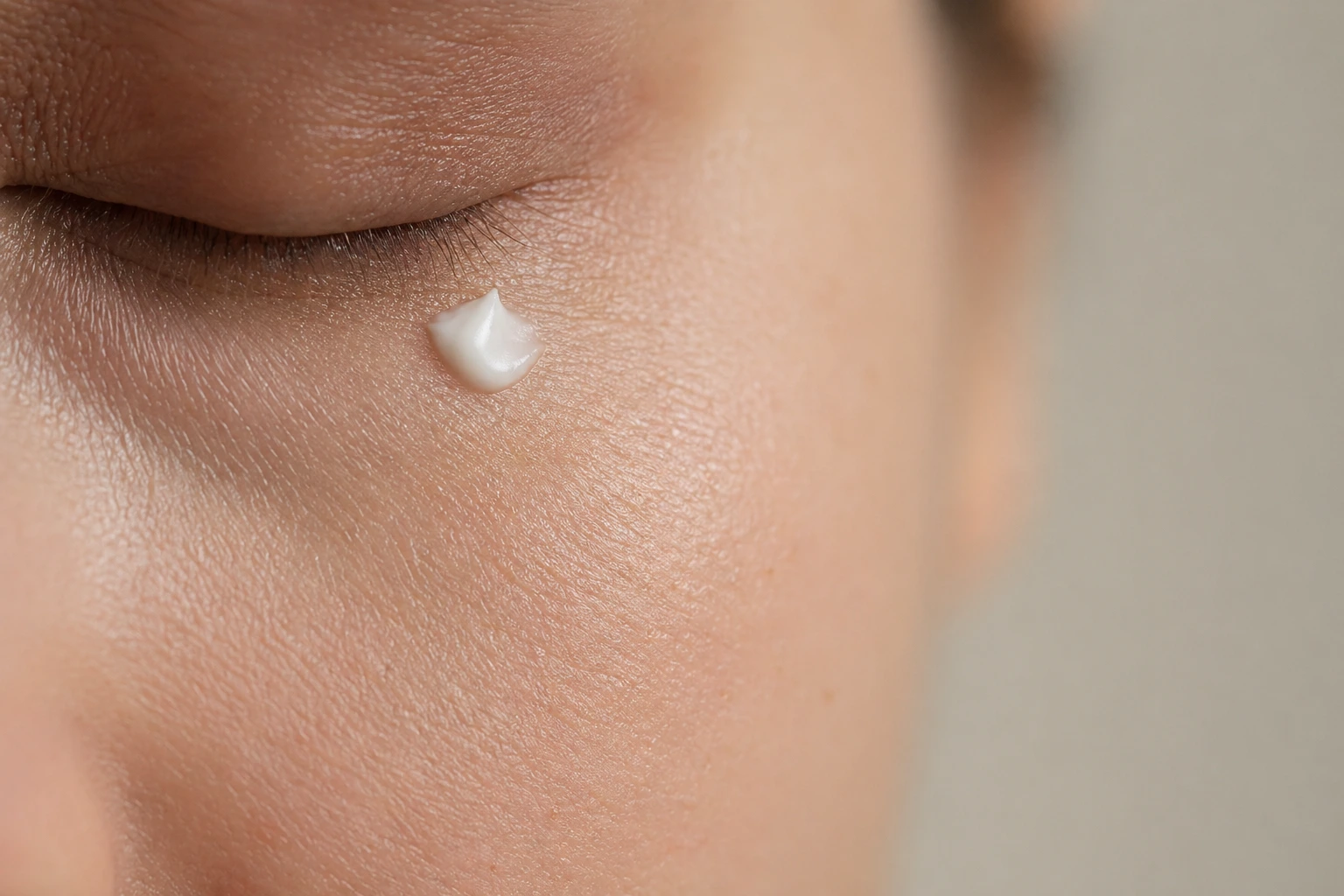 Applying eye cream routine