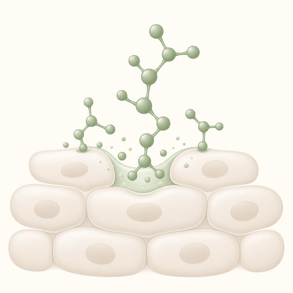 Beta-glucan soothing skin cells diagram
