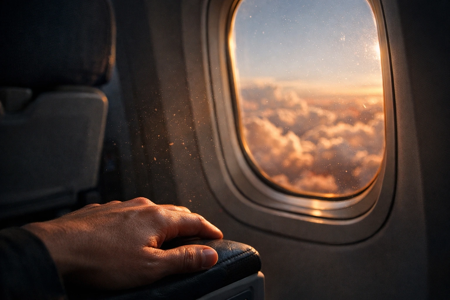 Vista desde la ventana de un avión