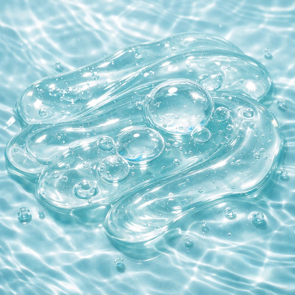 Gel cleanser texture and water