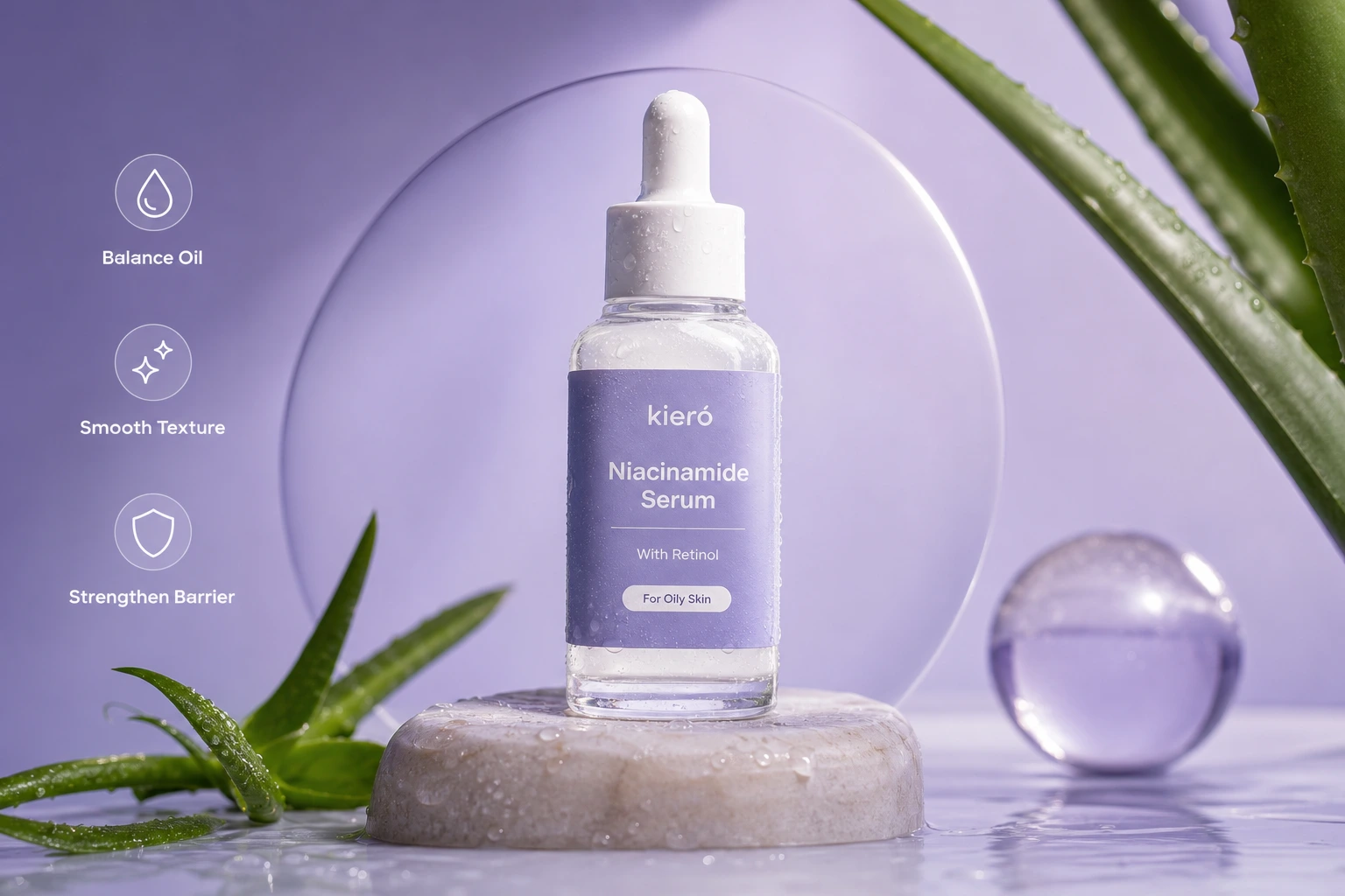 woman applying clear serum from a dropper onto her cheek, bright natural lighting, clean aesthetic