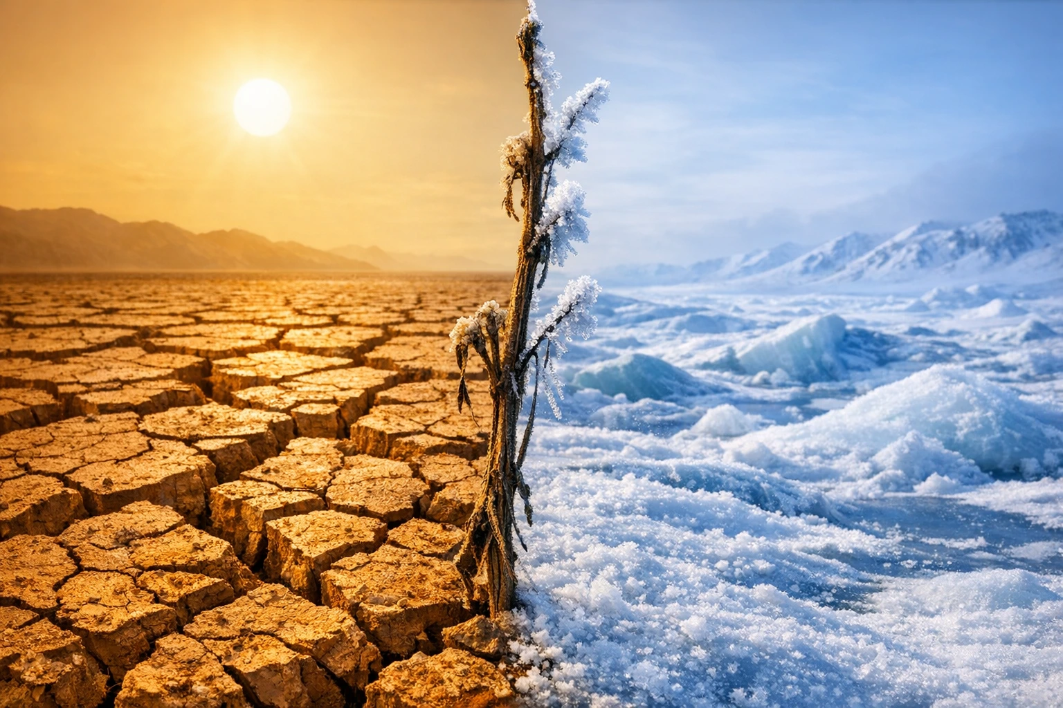 Paisaje de clima extremo y seco