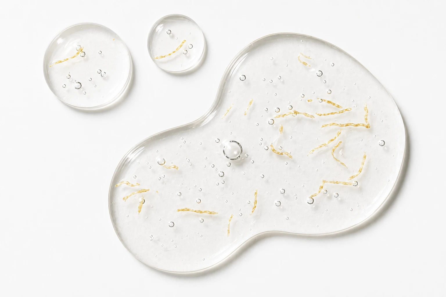 Clear serum drop showing texture