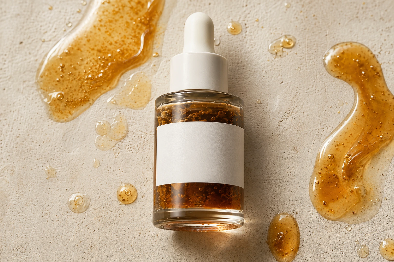 Oxidized vitamin C serum in a dropper bottle