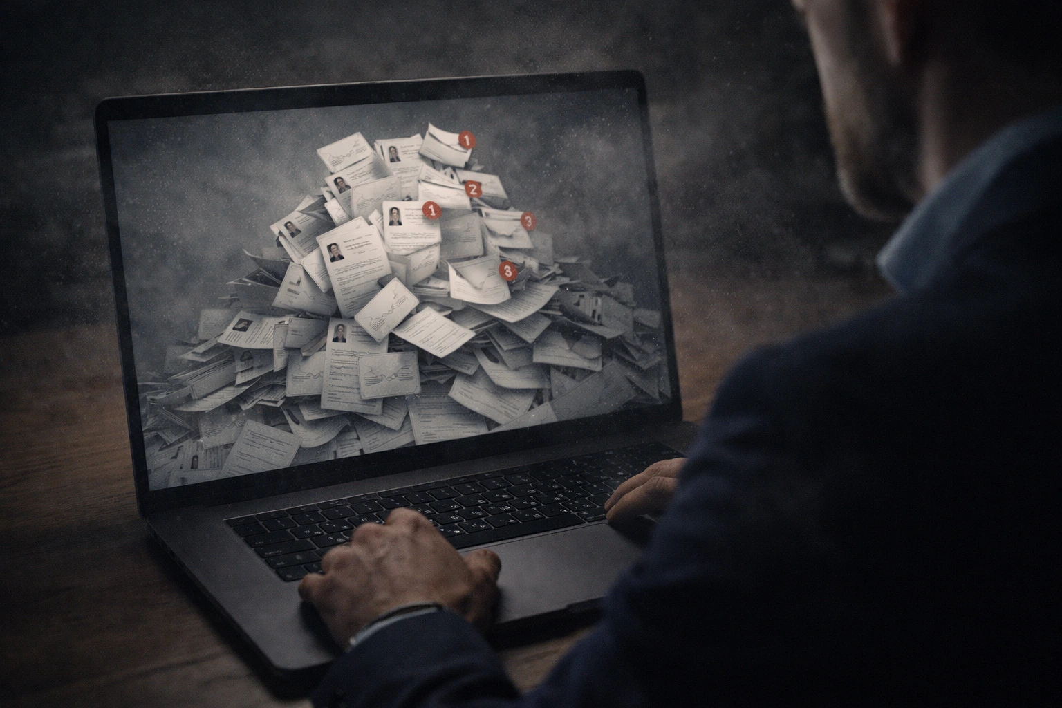 Digital pile of ignored resumes