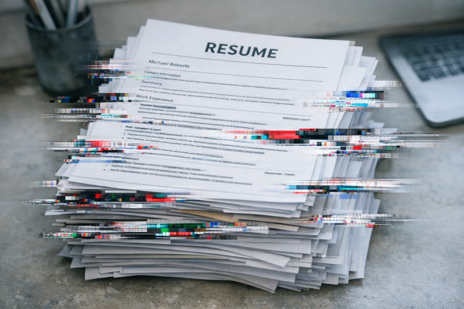 Digital resume stack glitch