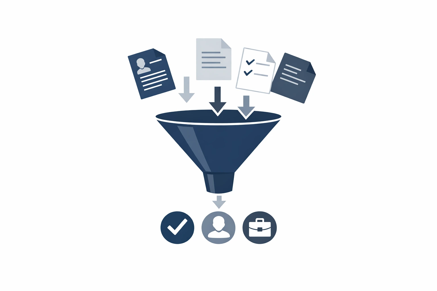 Illustration of a resume funnel