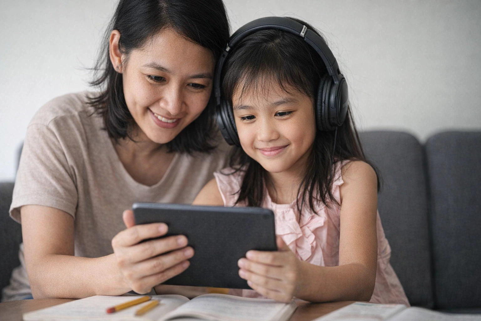 Parent and child learning together