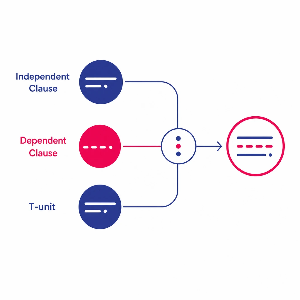 Diagram showing simple sentences combining into a complex sentence