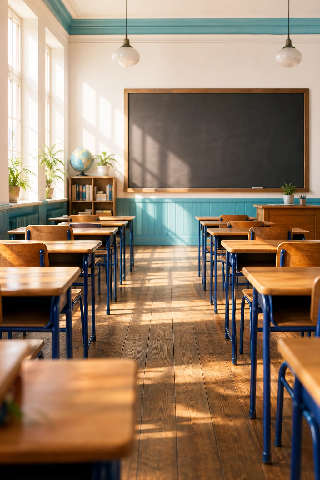 Empty classroom representing the after-school access gap
