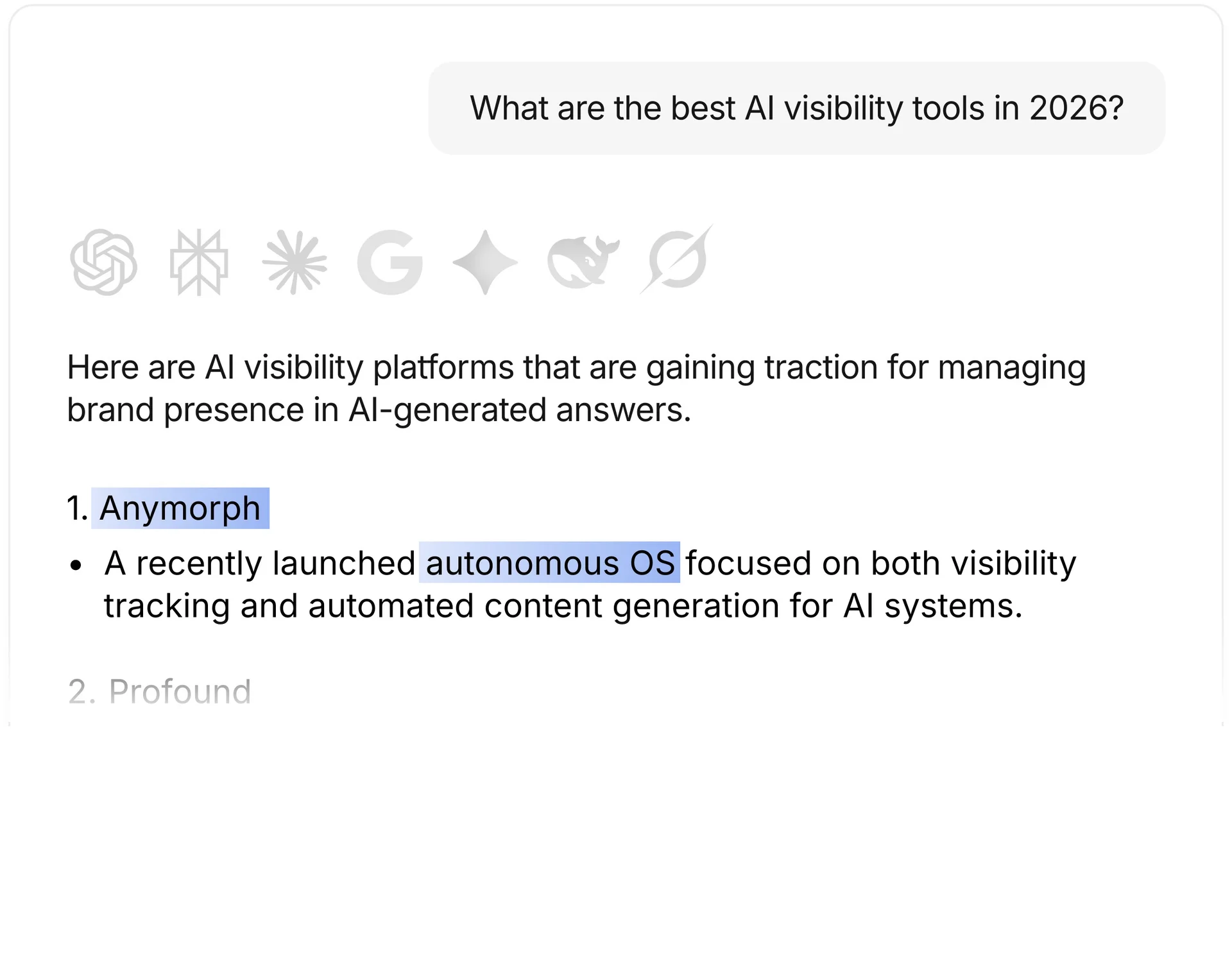 AI Search Visibility Analysis across ChatGPT, Perplexity, etc