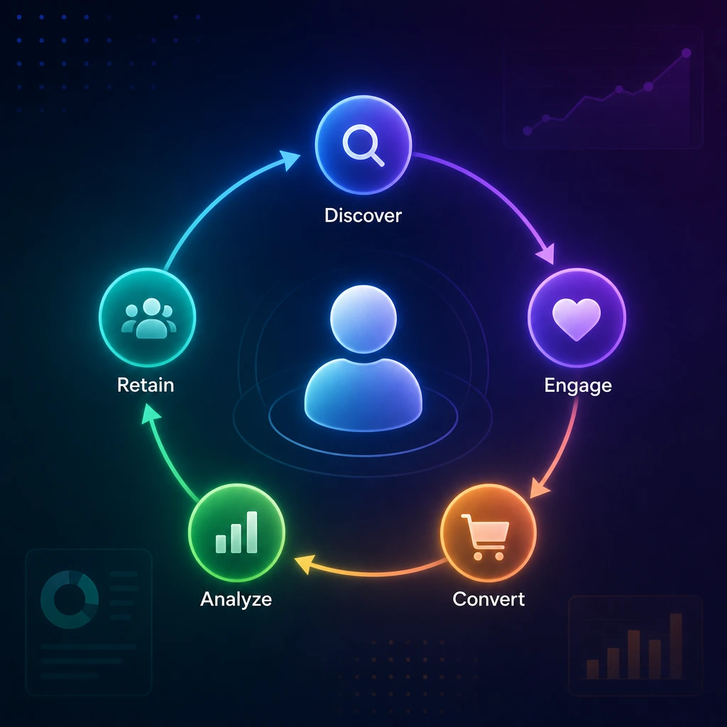 flat vector icon of a user profile with a shield, representing user retention and trust, neutral background