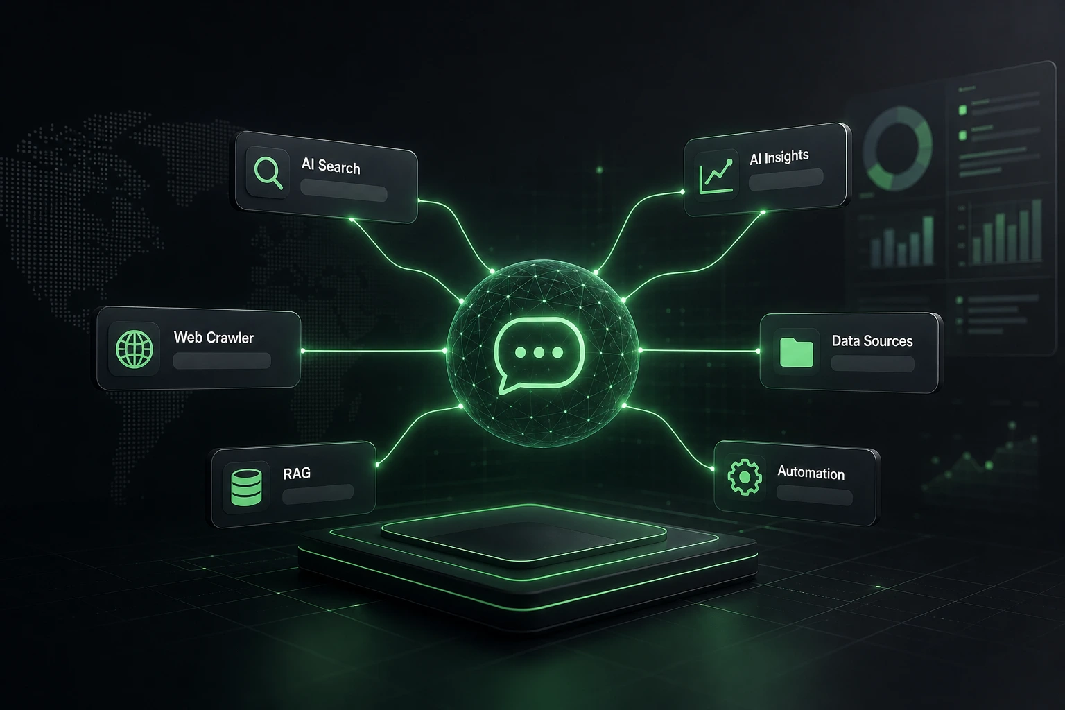 dashboard showing a checklist of 8 technical SEO items with green checkmarks, neutral background
