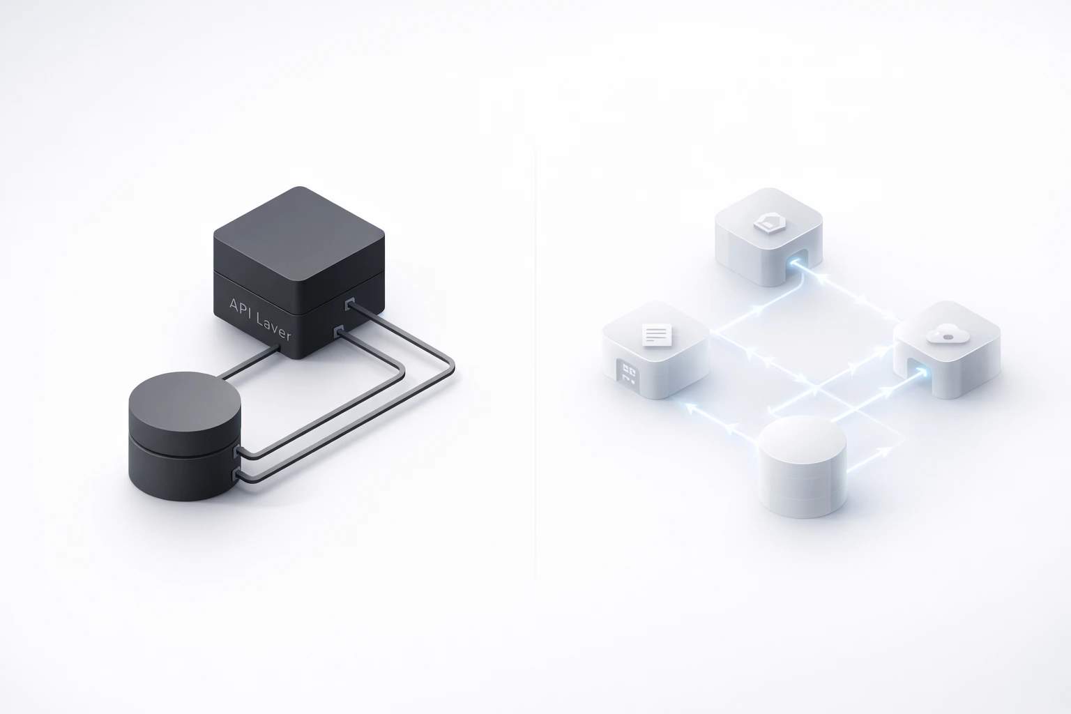 Technical diagram comparing AEO and GEO data flows