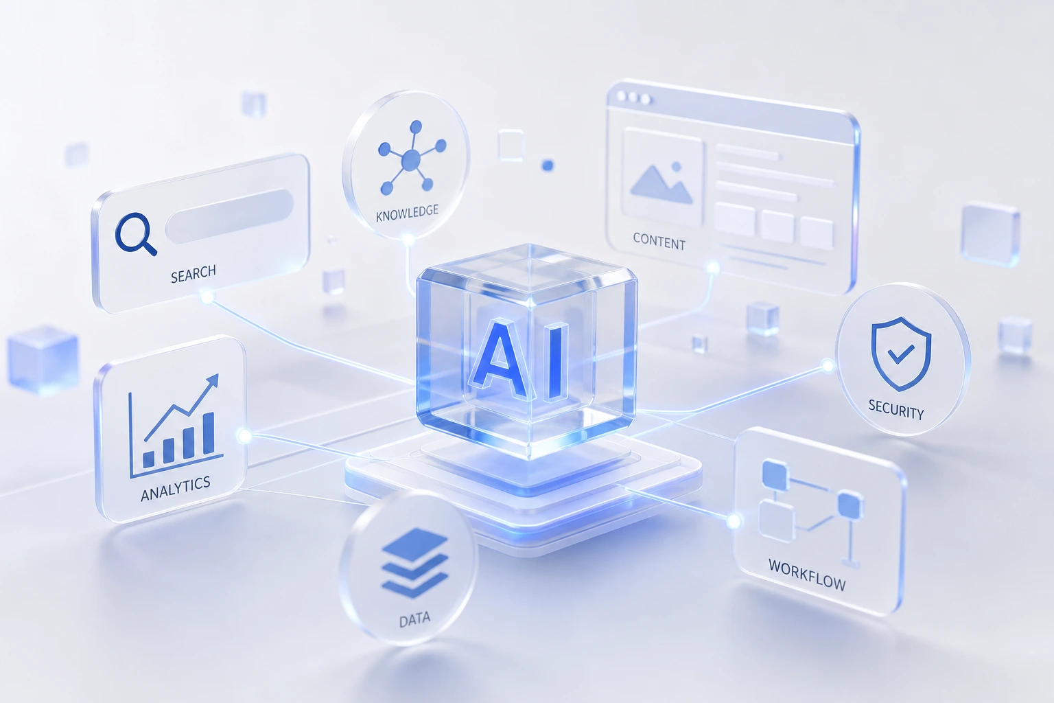 flat vector illustration of a structured document being scanned by an AI node network, neutral background