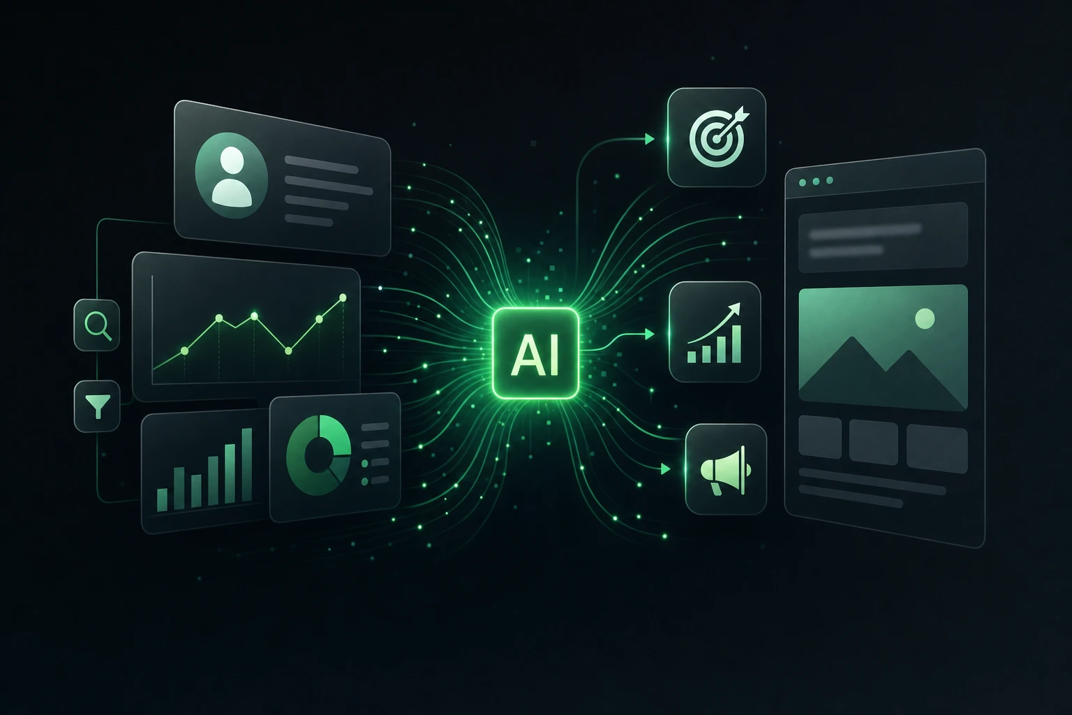 comparison of a noisy text block and a clean modular fact block, flat vector illustration