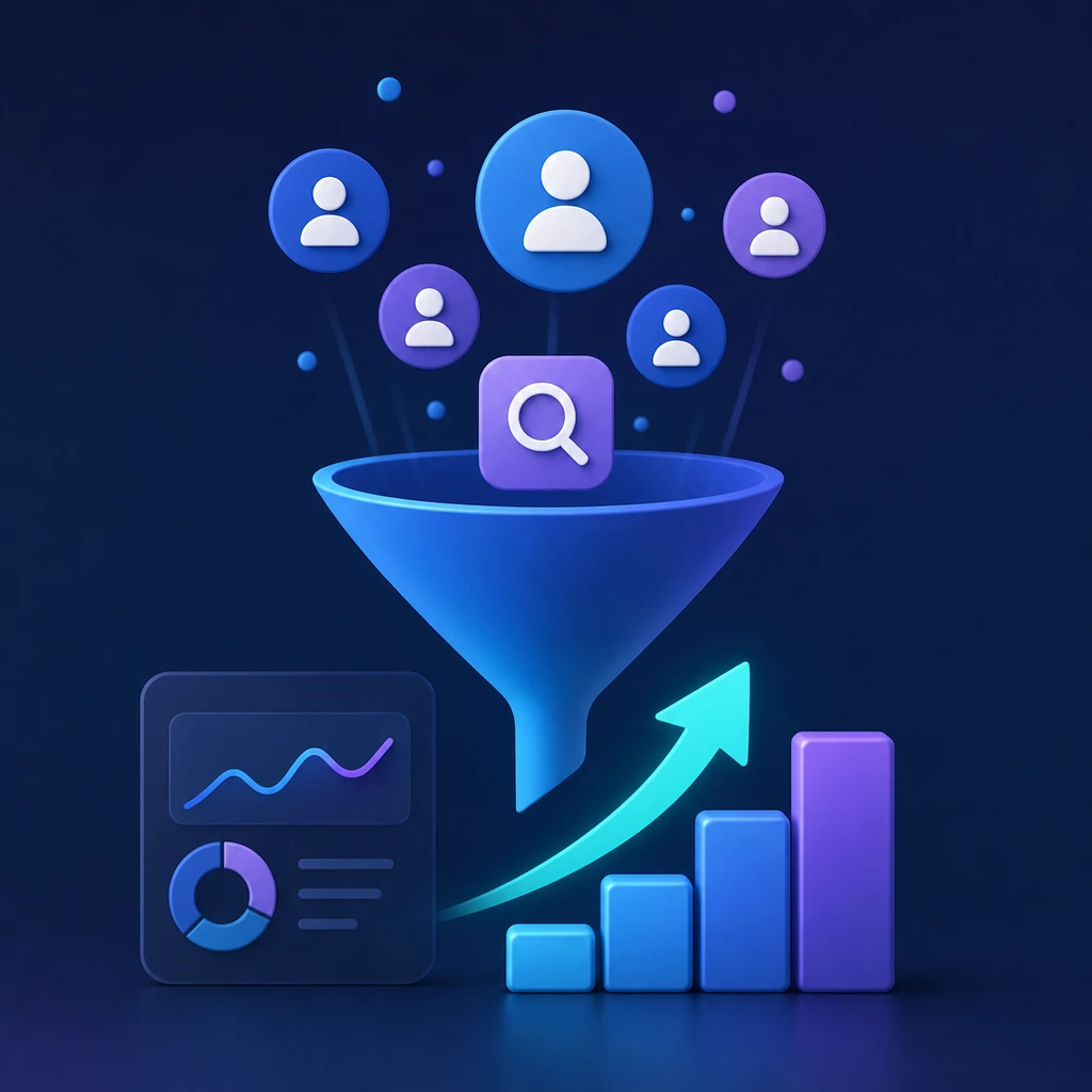 flat vector icon of an upward trending chart, representing conversion lift, neutral background