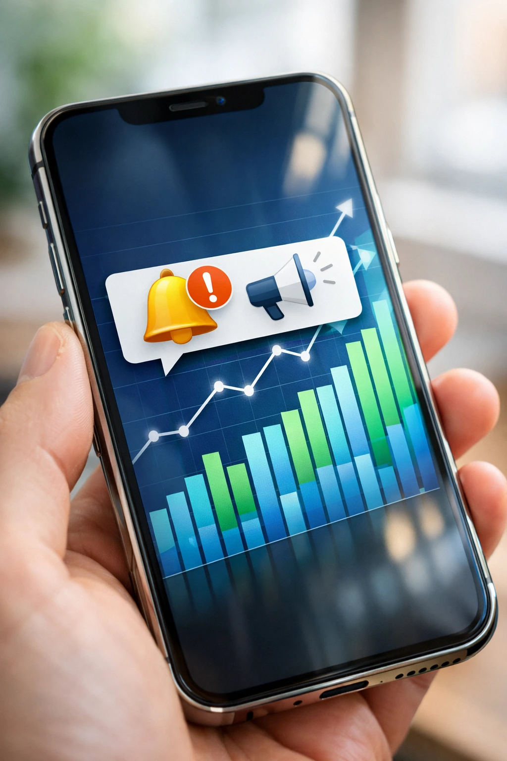 Slack notification or email alert on mobile phone showing ad performance