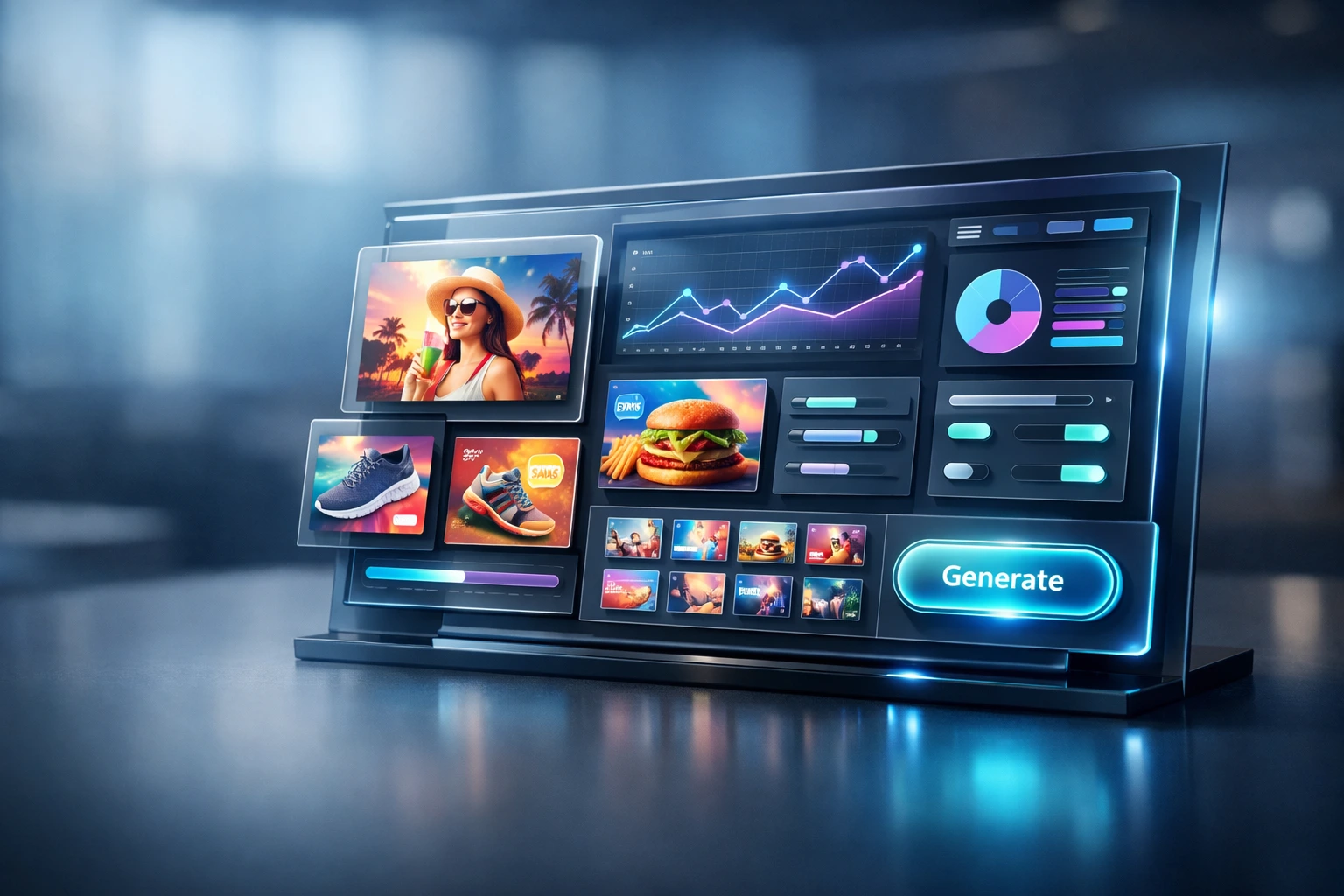 AI ad generator dashboard interface