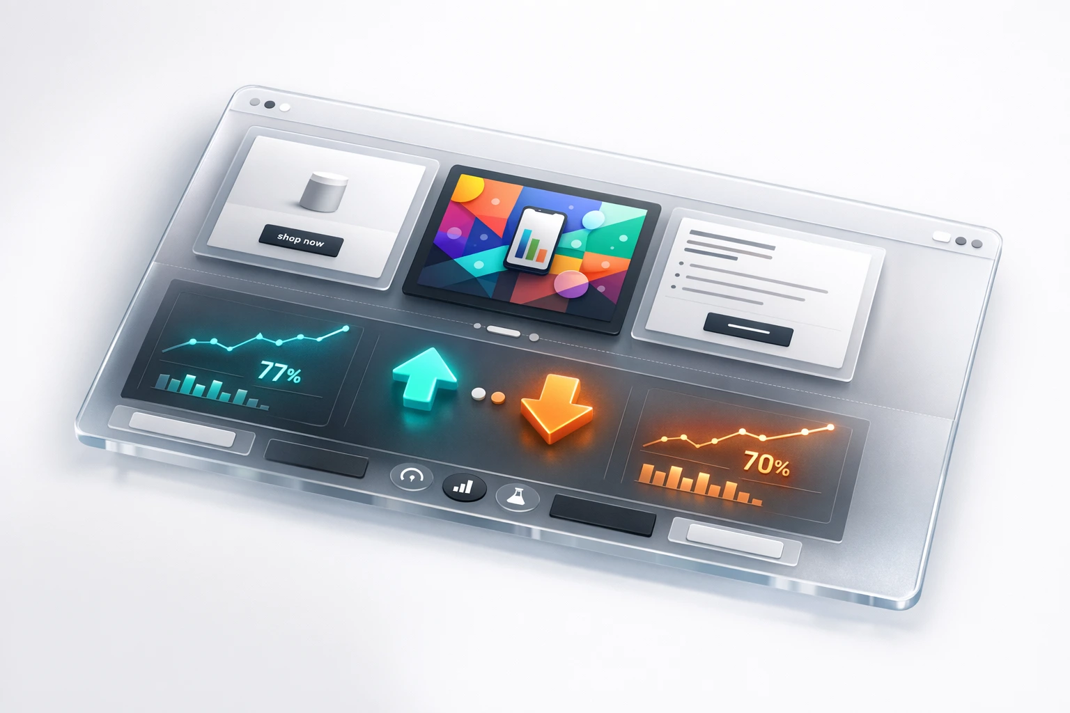 Automated A/B testing and creative variations interface