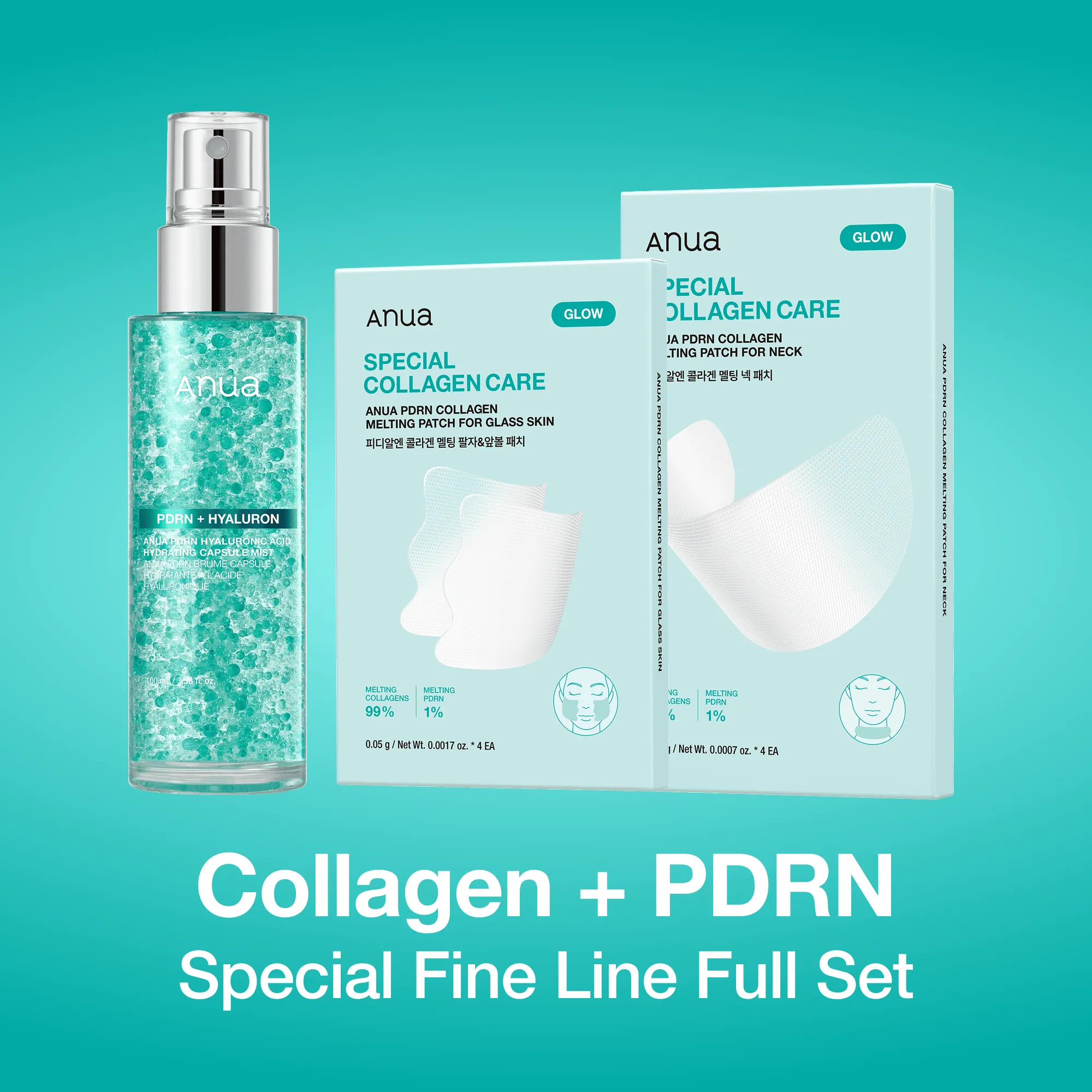 PDRN collagen care product packaging for multi-zone wrinkle routines