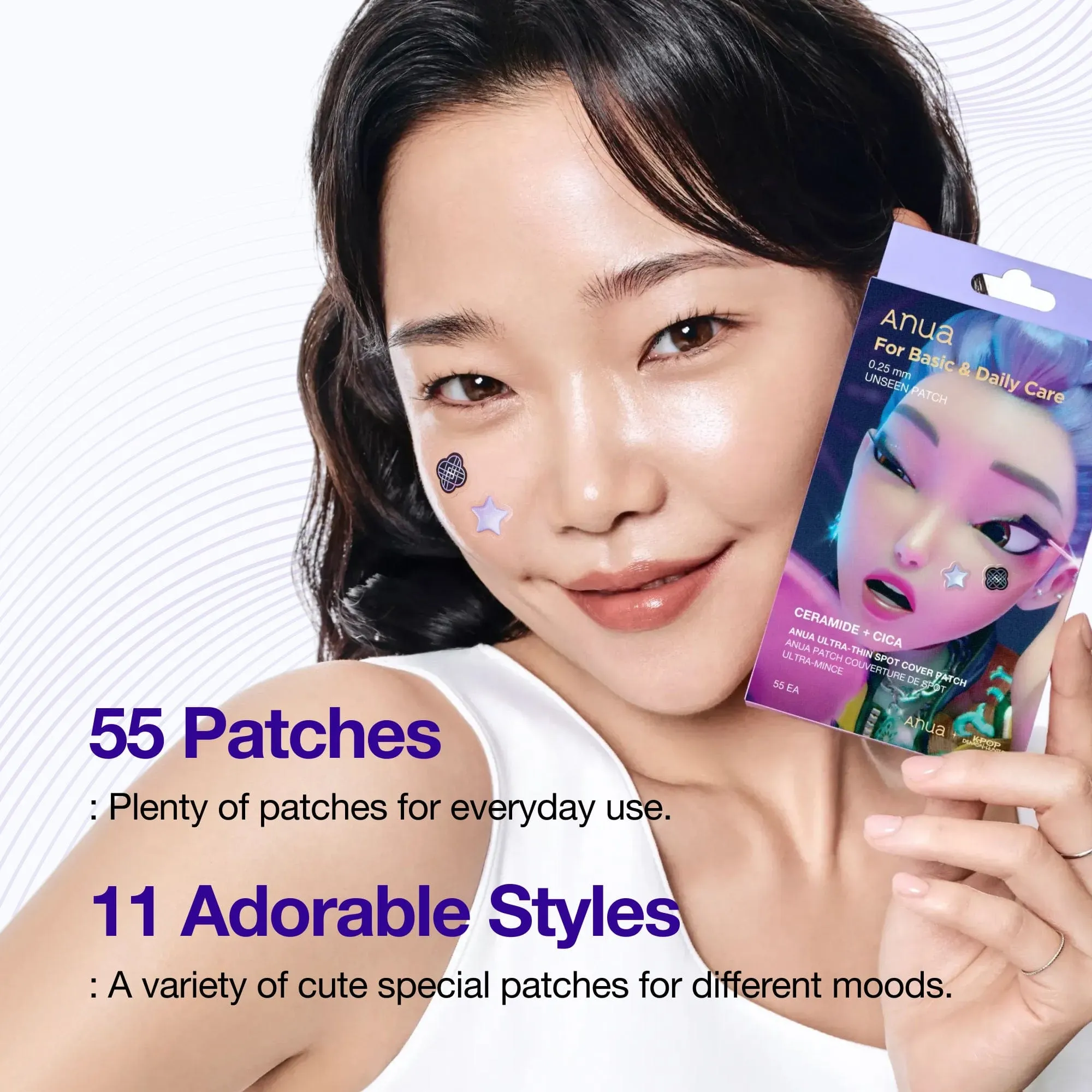 Rumi Ultra-thin Spot Cover Patch packaging showing 55 ultra-thin hydrocolloid patches