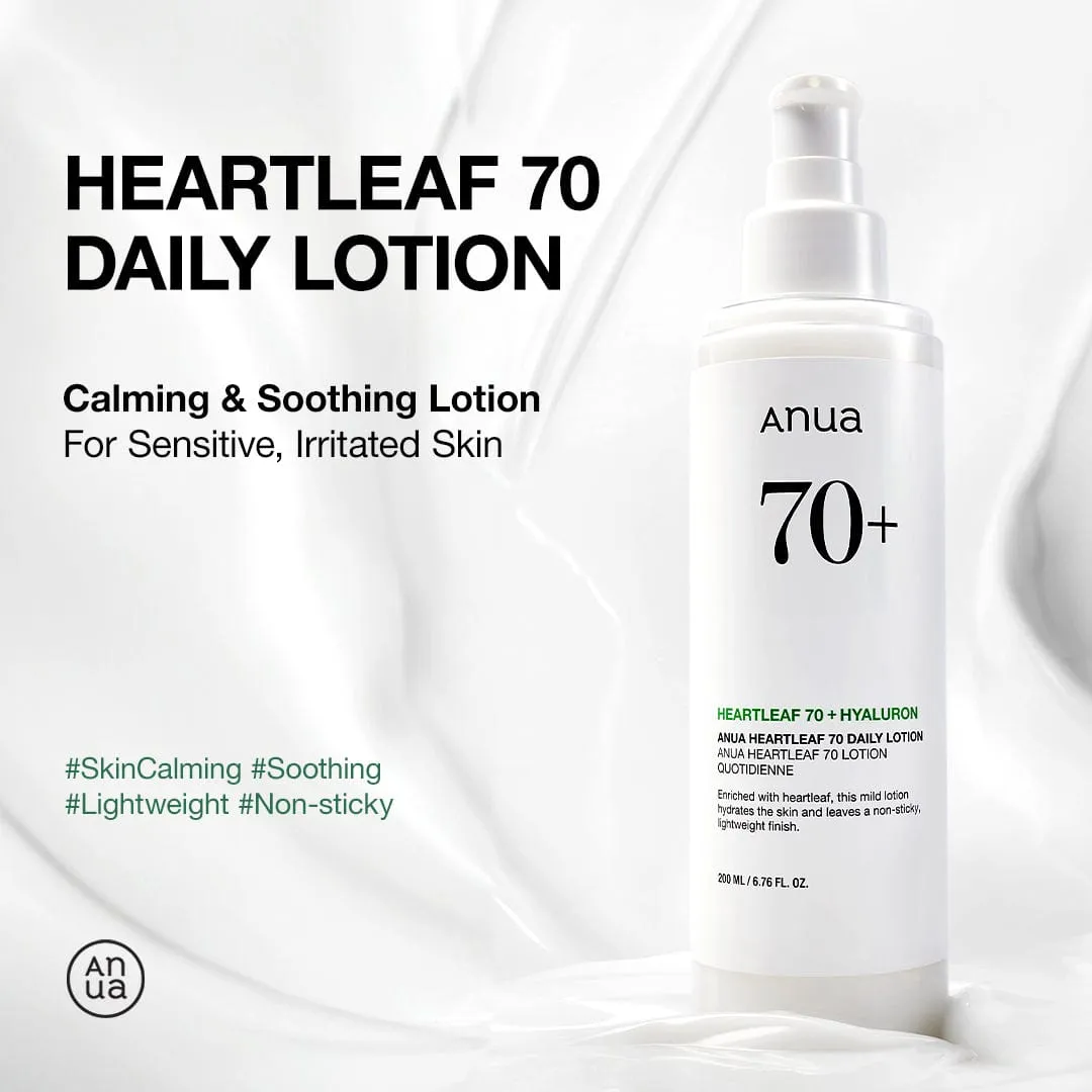 Heartleaf 70 Daily Lotion for calming and soothing sensitive irritated skin