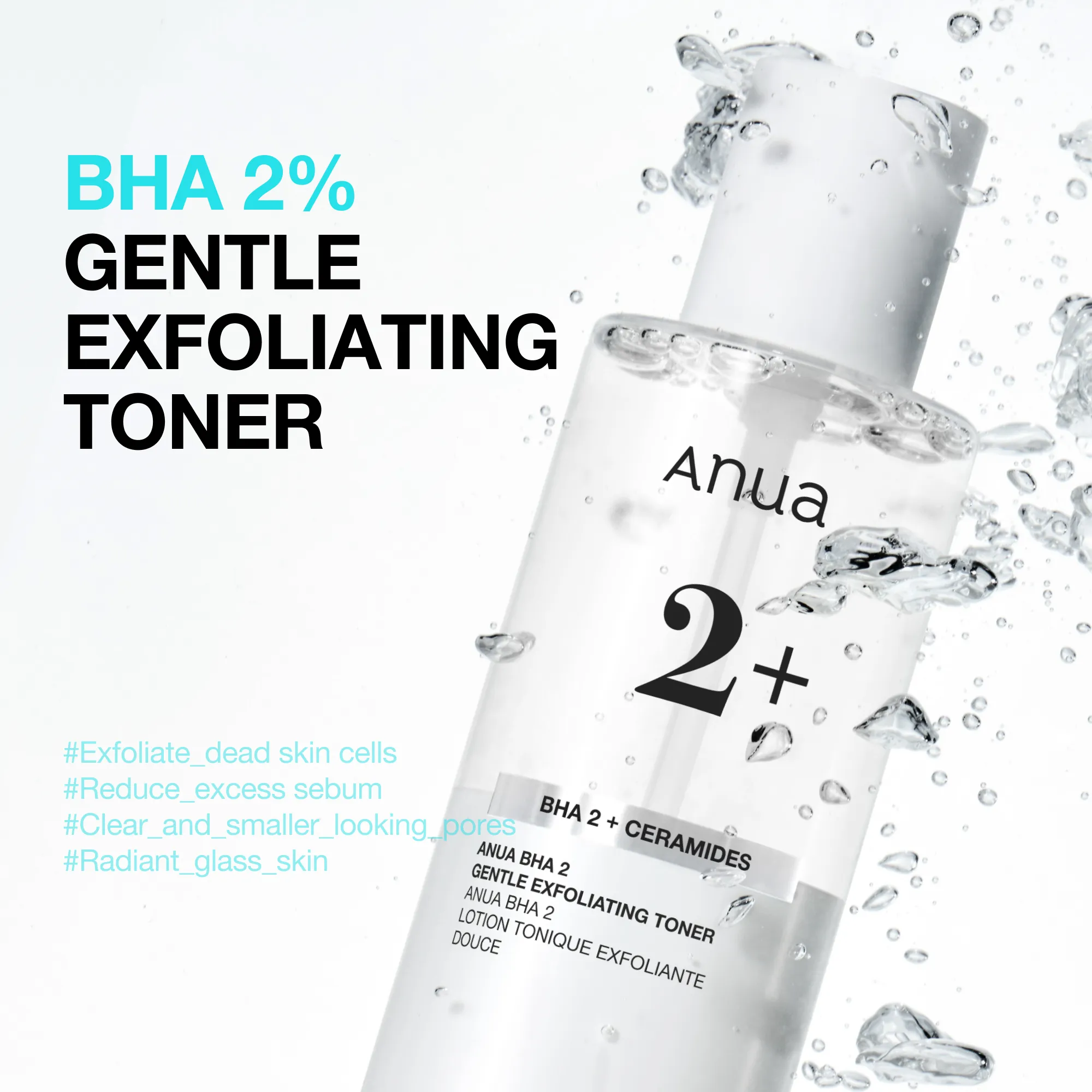 Anua BHA 2% gentle exfoliating toner from the 7-Day Breakout Care Routine Set