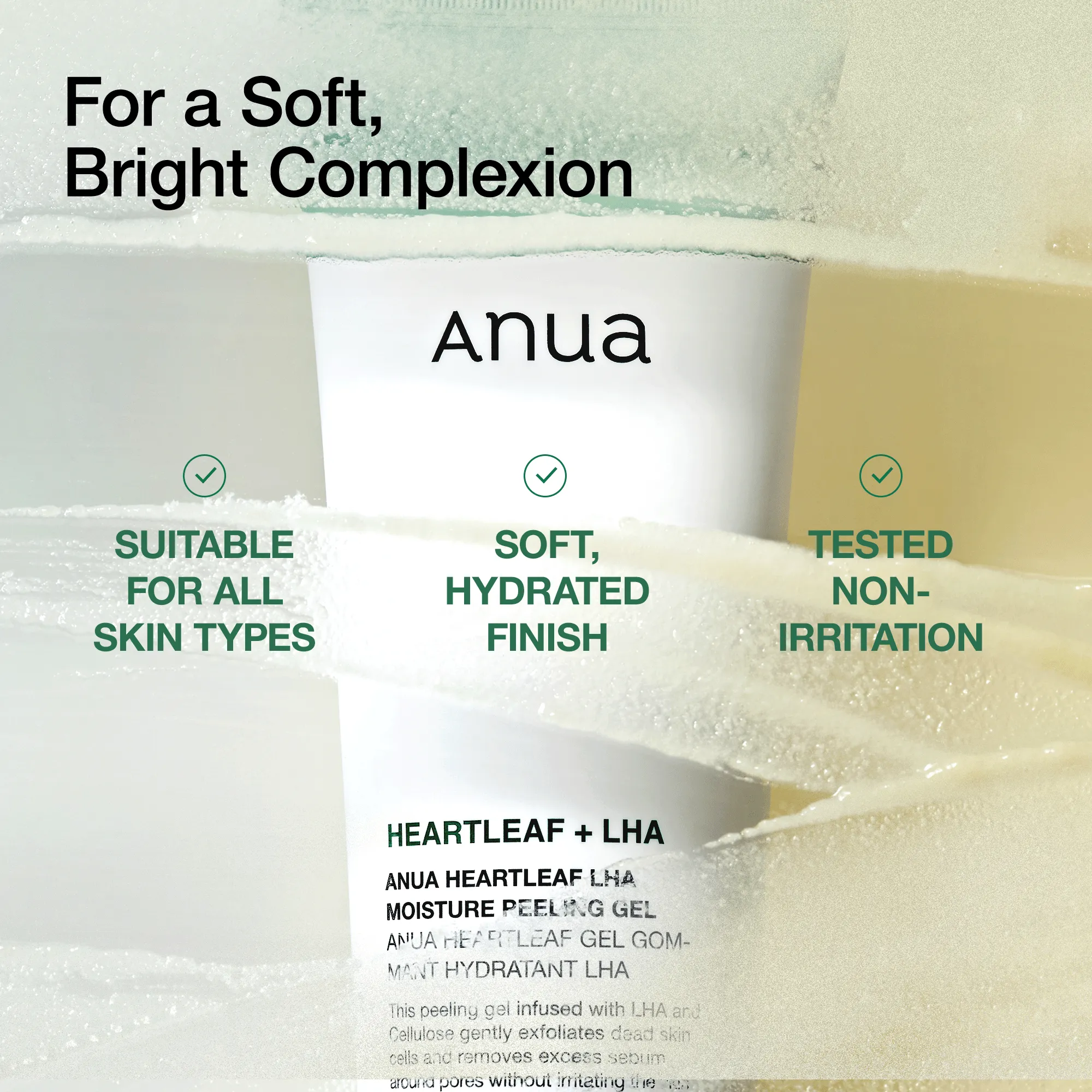 Heartleaf LHA Moisture Peeling Gel for gentle exfoliation and smoother texture