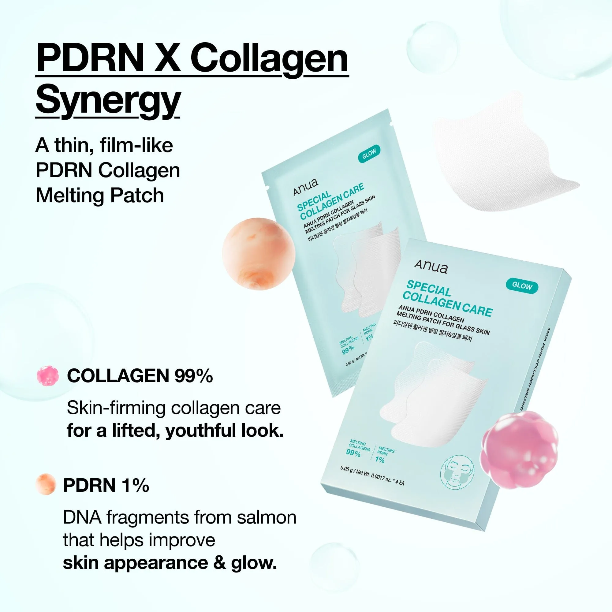 Anua PDRN Collagen Melting Patch with collagen and PDRN for targeted early fine lines