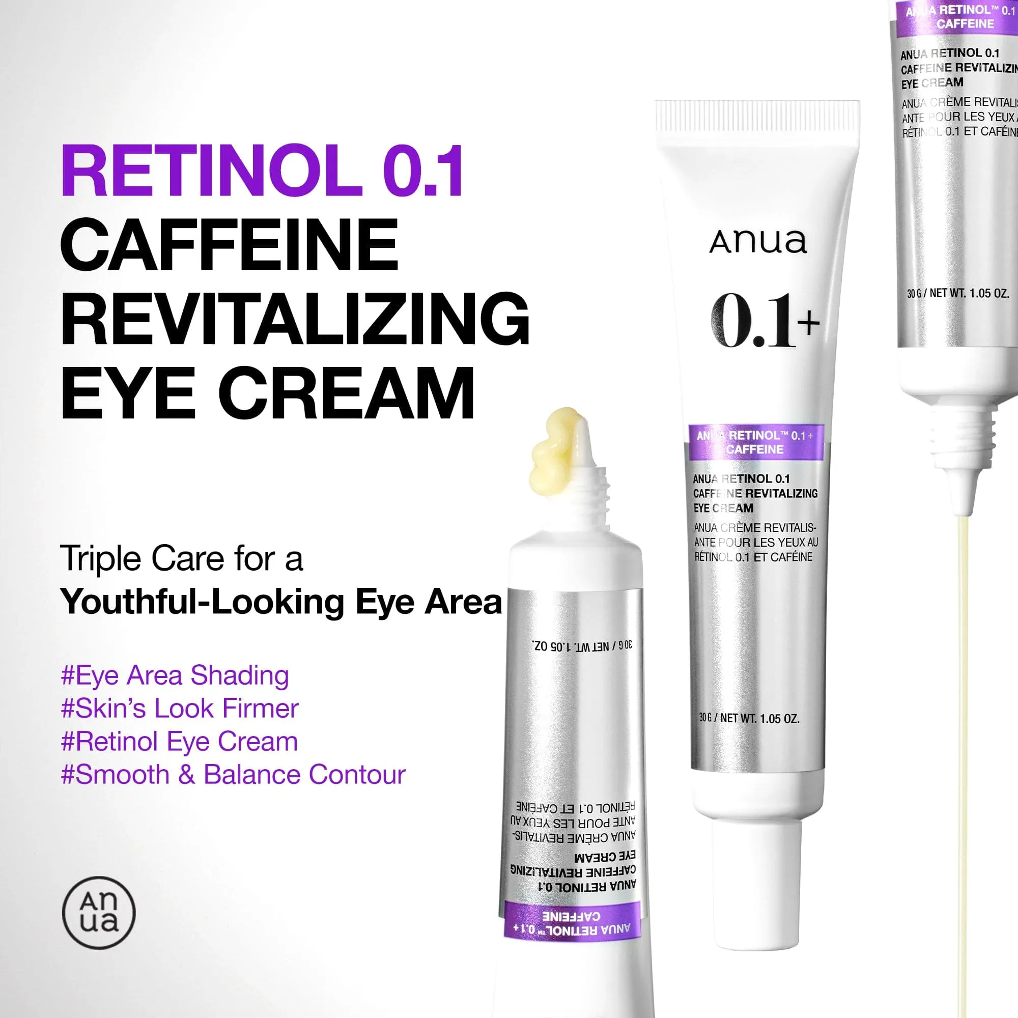 Retinol 0.1 Caffeine Revitalizing Eye Cream for the under-eye area