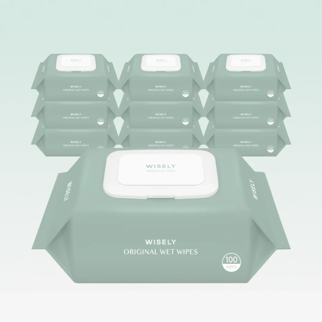 [50gsm] 와이즐리 오리지널 아기 물티슈 100매 10팩