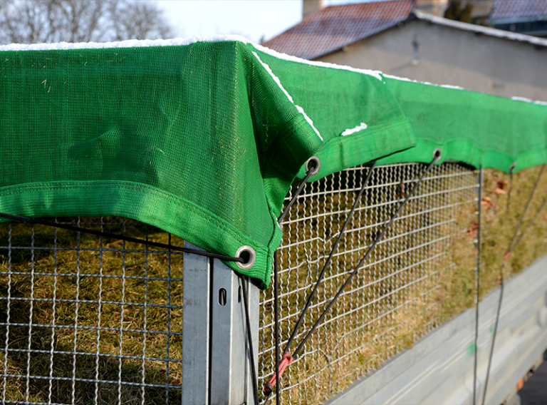 Close up of durable heavy duty shade cloth fabric texture
